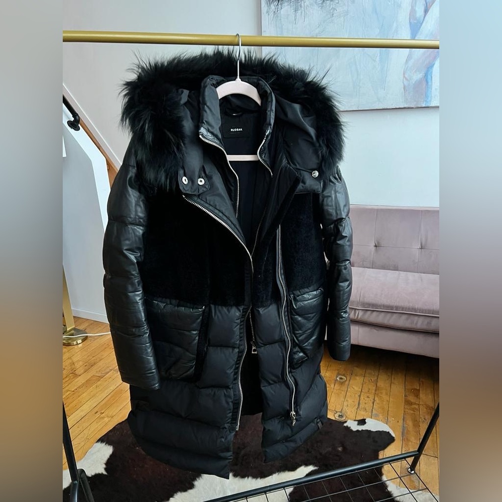 Rudsak leather parka with fur hood